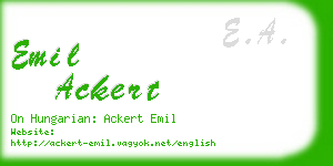 emil ackert business card